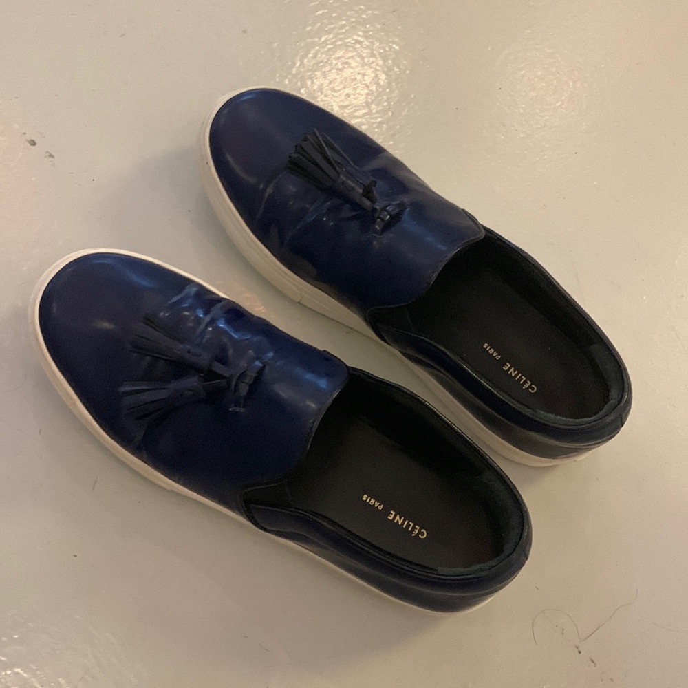 Celine slides navy gently used